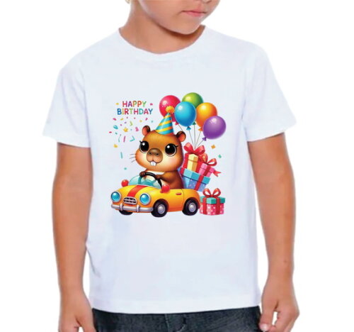 Camiseta Capivara com Balões Aniversario