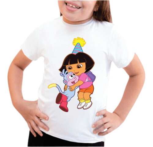 Camiseta Infantil Dora Aventureira Roupa de Festa
