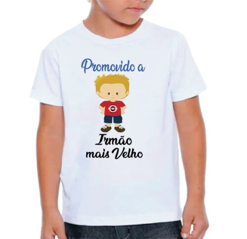 Camiseta Infantil Promovido Irmão Mais Velho Menino