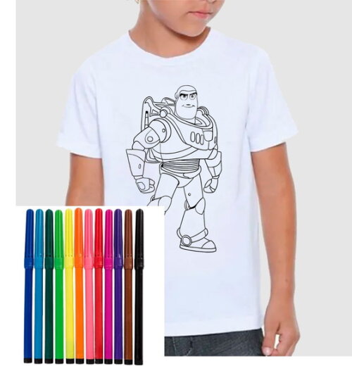 Camiseta Infantil Vamos Colorir Toy Story