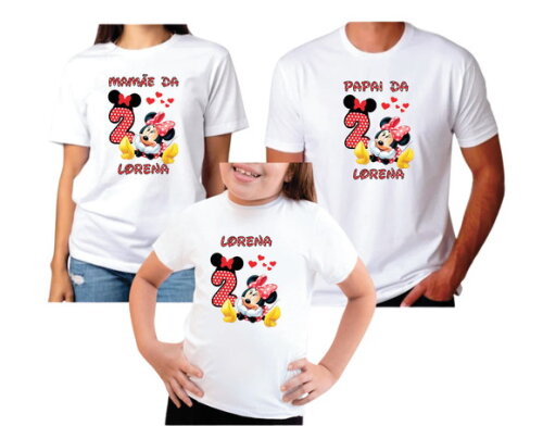 Camiseta Minnie Vermelha com Nome e Idade