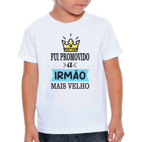 Camiseta para Meninos Promovido a Irmão Mais Velho Coroa
