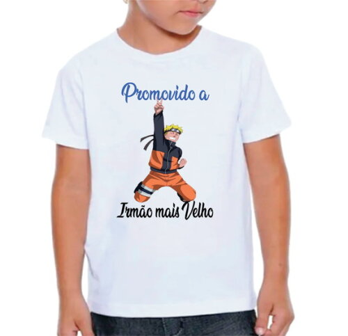 Camiseta para Meninos Promovido a Irmao Mais Velho Naruto
