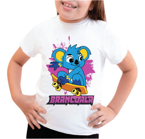 Camiseta para Meninas Coala Youtuber Brancoala