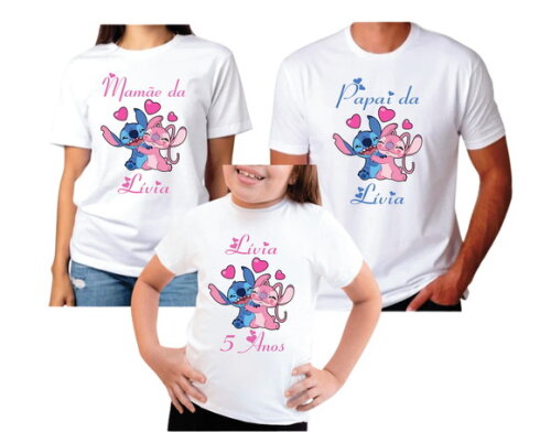 Camiseta Personalizada Stitch para a Família