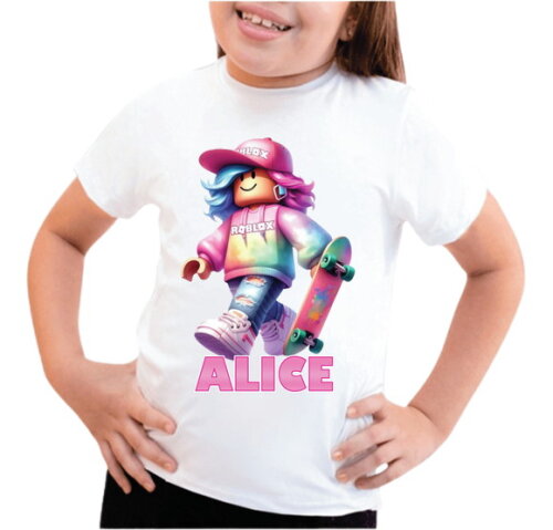 Camiseta Roblox para Meninas com Nome