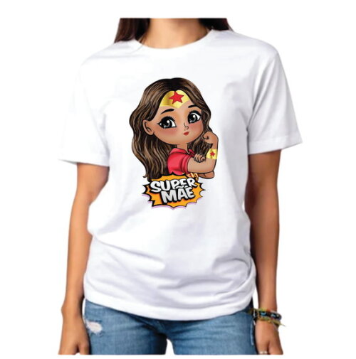 Camiseta Super Mãe Mulher Maravilha