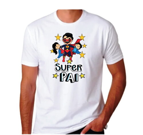 Camiseta Super Pai Presente Divertido e Personalizado