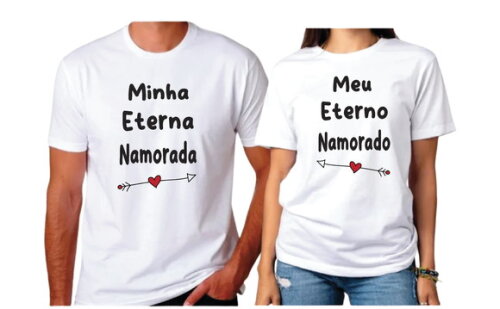 Camisetas Casal Meu Eterno Namorado e Minha Eterna Namorada