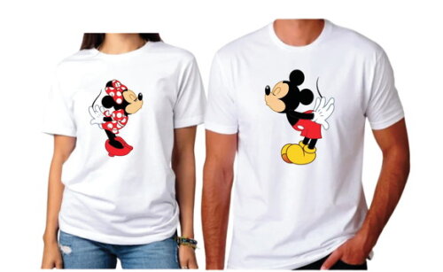 Camisetas Casal Mickey e Minnie Kit Dia dos Namorado