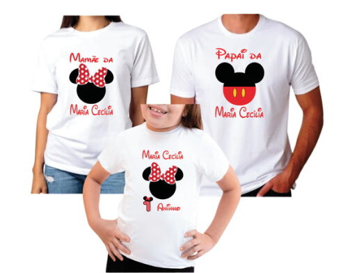Camisetas Customizadas para Aniversario Minnie