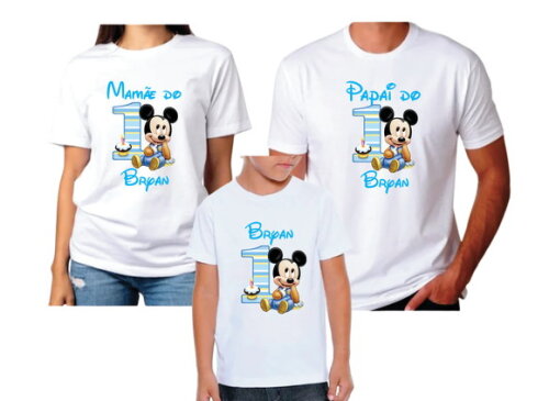 Kit 3 Camisetas Mickey Baby