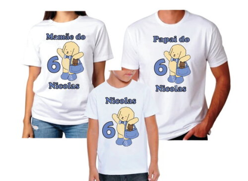 Kit 3 Camisetas Pai Mãe e Filho Bobbie Goods para Menino