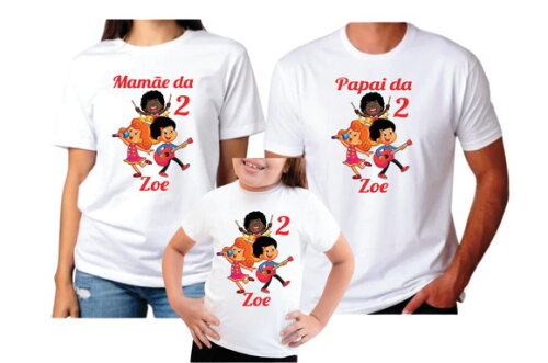 Kit 3 Camisetas para Festa 3 Palavrinhas
