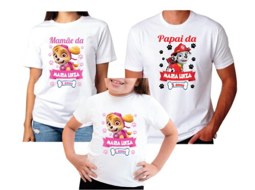 Kit de Camiseta Familia Patrulha Canina