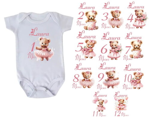 Kit Mesversario Ursinha Princesa Aquarela