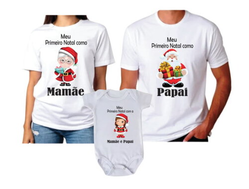 Kit Pai Mae e Filha Meu Primeiro Natal