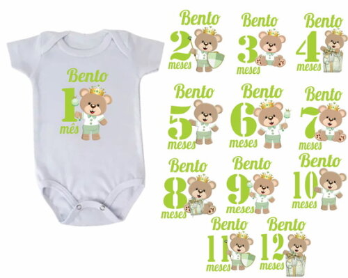 Kit Mesversario Ursinho Principe Verde