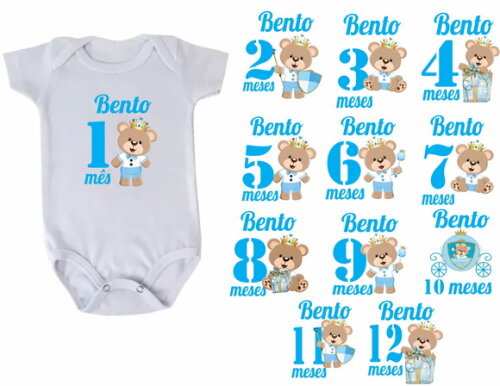 Kit Mesversario Ursinho Principe Azul Claro