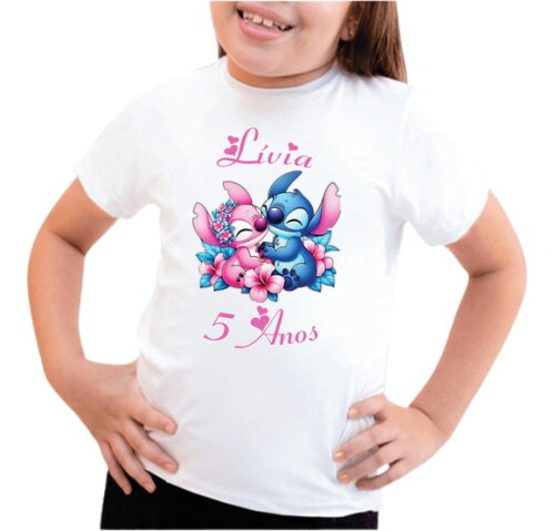 Stitch Fofinho Camiseta com Estampa Exclusiva