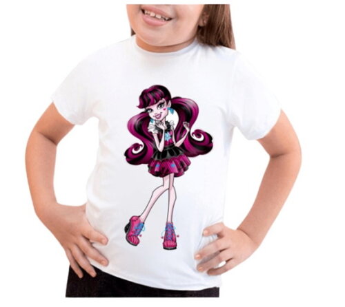 2 Camiseta Personalizada Monster High com Nome da Criança