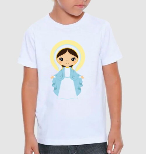 6 Camiseta Infantil Virgem Maria