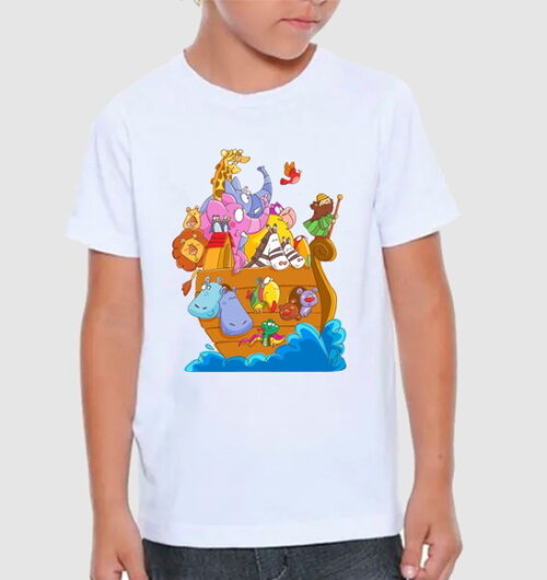 Blusa Evangelica para Criança Tema Arca de Noe