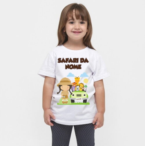 Blusa Infantil Para Meninas Tema Safari