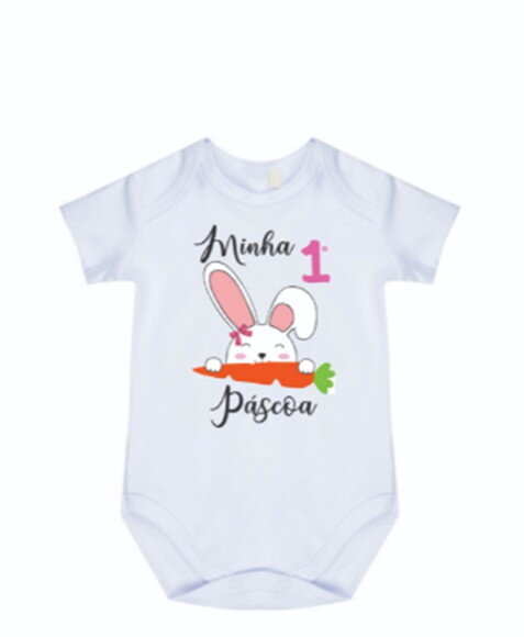 BODY PARA BEBÊ MINHA PRIMEIRA PASCOA