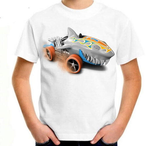 Camisa Camiseta Carros Hot Wheels Tubarão