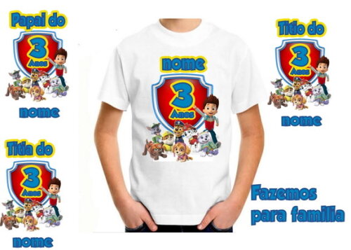 Camisa Camiseta Patrulha Canina Fazemos Para Familia