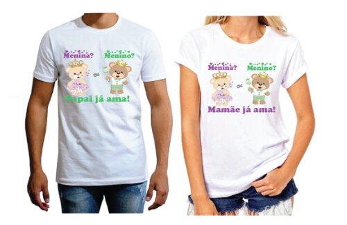 CAMISA CHA REVELAÇÃO LILAS E VERDE