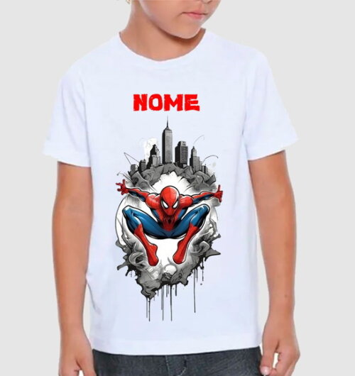 Camisa Infantil Homem Aranha com Nome