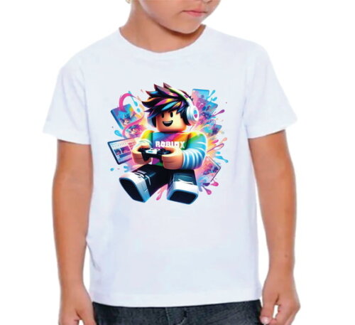 Camisa Infantil Jogo Roblox Camiseta Personalizada