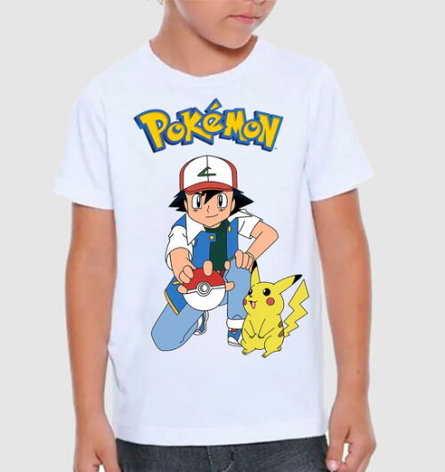 Camisa para Aniversario Tema Pokemon Colocamos Nome