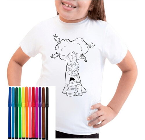 Camisa para Colorir Divertidamente Acompanha Canetinha