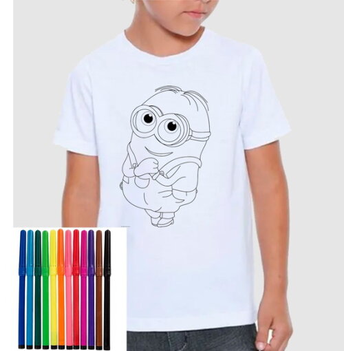 Camisa para Colorir Minions