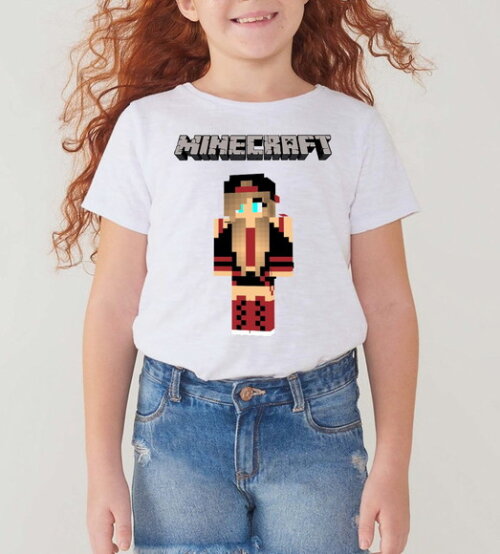 CAMISA PERSONALIZADA PARA MENINAS MINECRAFT