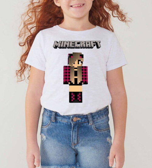 CAMISA PERSONALIZADA PARA MENINAS MINECRAFT