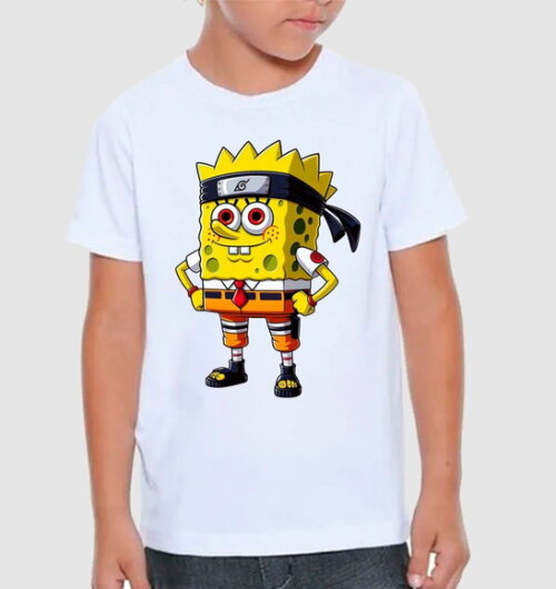 Camiseta Barata do Bob Esponja Naruto