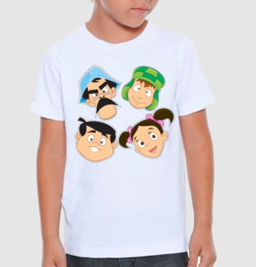 Camiseta Camisa Infantil Turma do Chaves com Nome da Criança