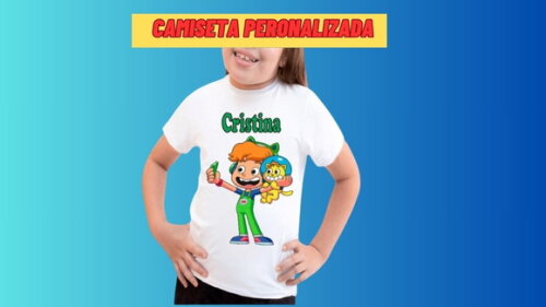 Camiseta Gato Galactico para Meninas com Nome