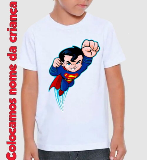 Camiseta Infantil Aniversario Tema Super Man