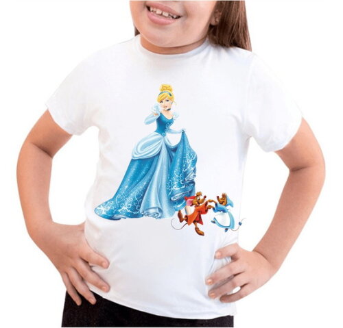 Camiseta Infantil Cinderela para Meninas