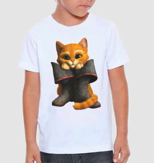 Camiseta Infantil Gato de Botas