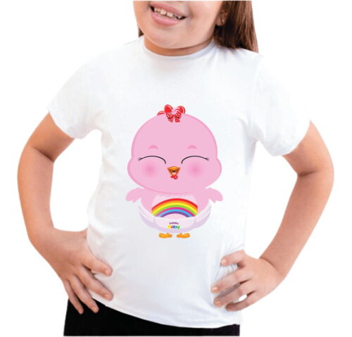 Camiseta Infantil Menina Galinha Baby