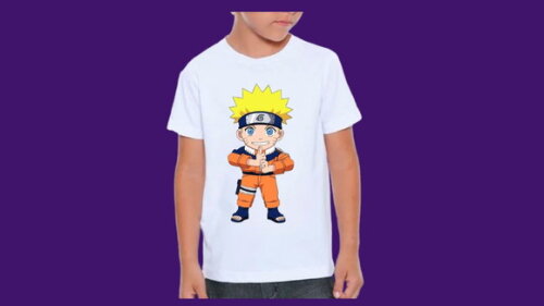 Camiseta Infantil Naruto Colocamos Nome na Camiseta