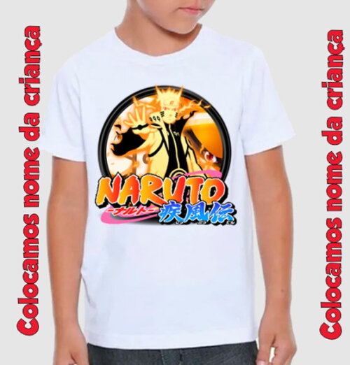 Camiseta Infantil Naruto Inserimos Nome