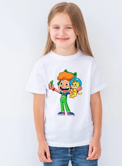 Camiseta Infantil para Meninas Gato Galactico