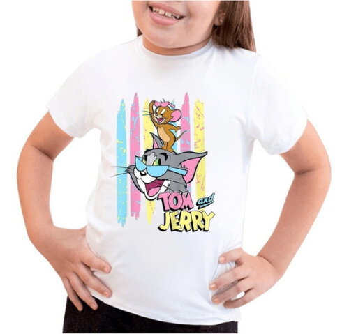 Camiseta Infantil para Meninas Tom e Jerry